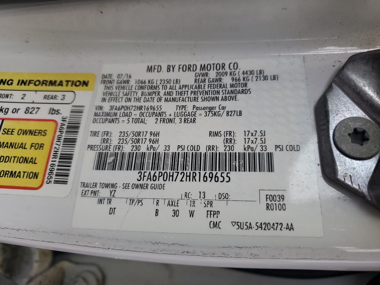 Ford Fusion se 2017