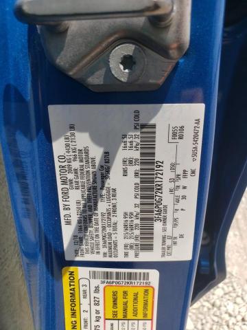2019 FORD FUSION S 3FA6P0G72KR172192