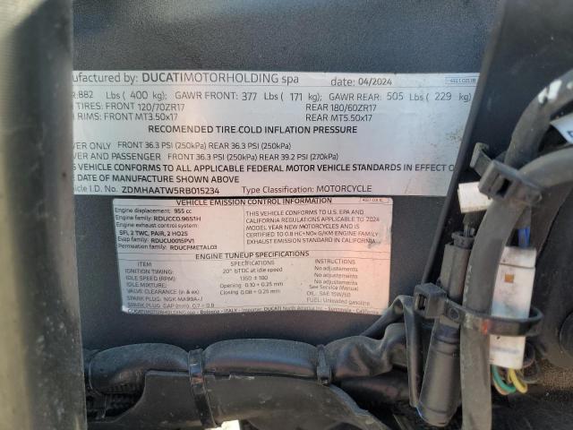 2024 DUCATI PANIGALE V ZDMHAATW5RB015234