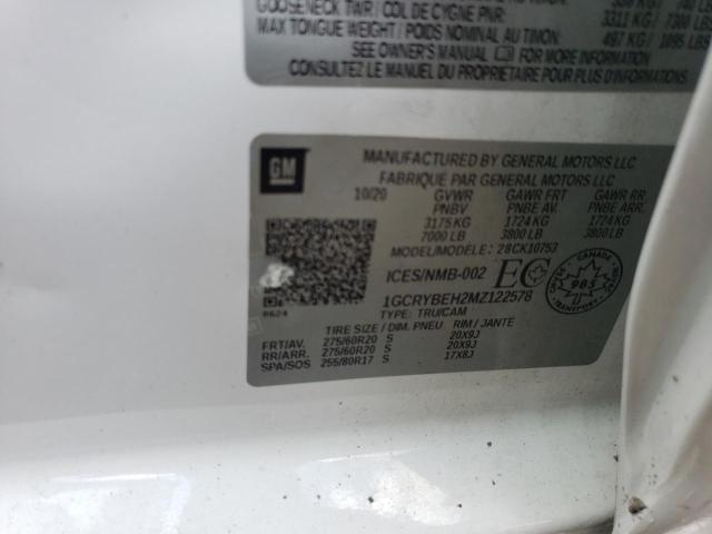 1GCRYBEH2MZ122578 2021 CHEVROLET ALL Models