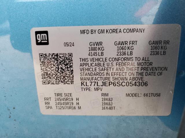 2025 CHEVROLET TRAX 2RS KL77LJEP6SC054306