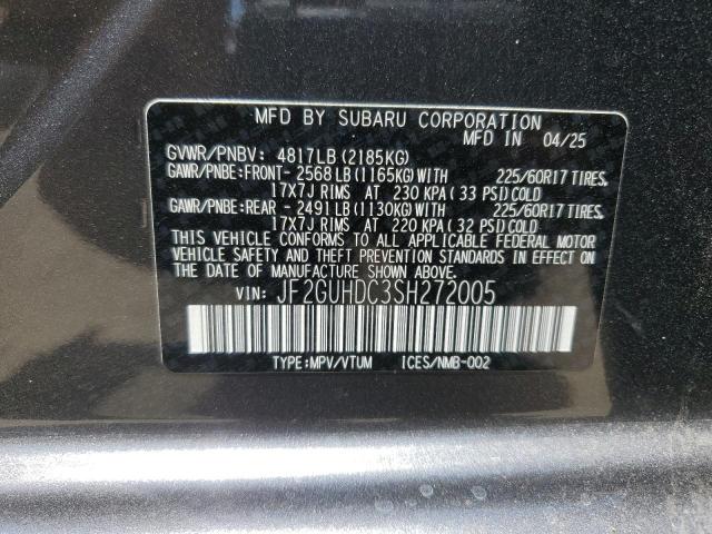 2025 SUBARU CROSSTREK JF2GUHDC3SH272005