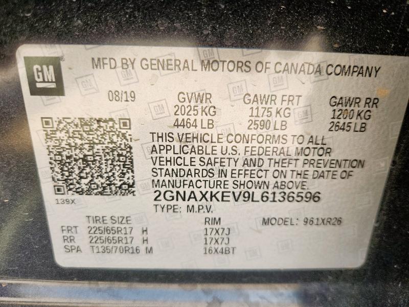2020 CHEVROLET EQUINOX LT - 2GNAXKEV9L6136596