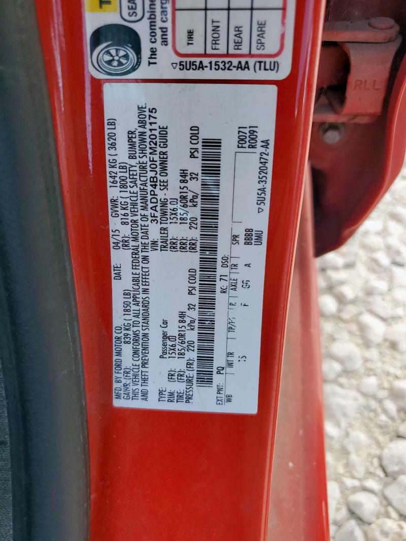 2015 FORD FIESTA SE 3FADP4BJ0FM201175