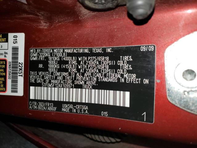 2010 TOYOTA TUNDRA DOU - 5TFUW5F12AX109971
