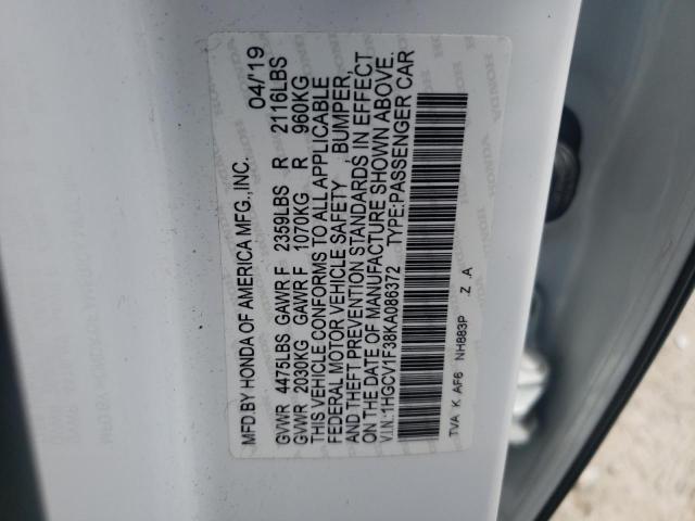 2019 HONDA ACCORD SPO - 1HGCV1F38KA086372