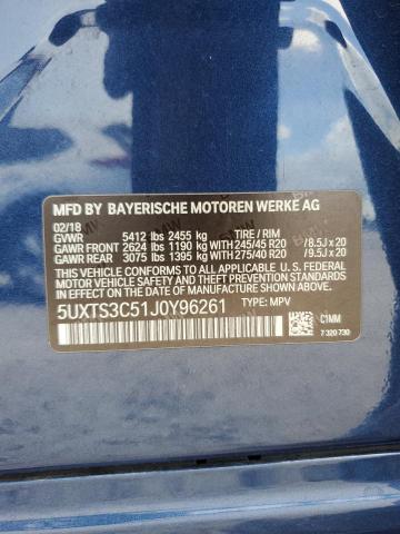 2018 BMW X3 XDRIVEM 5UXTS3C51J0Y96261
