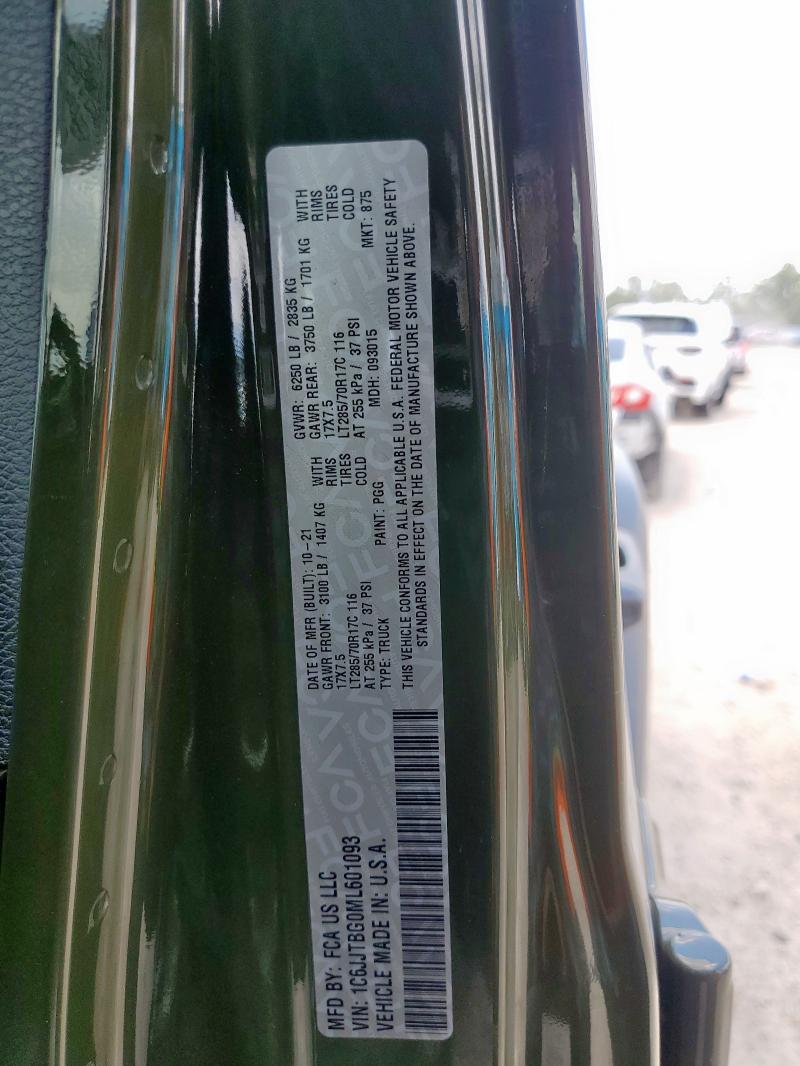 2021 JEEP GLADIATOR 1C6JJTBG0ML601093