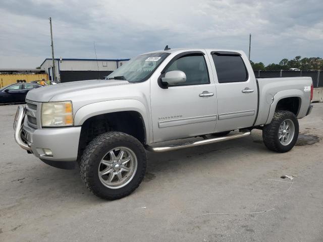 CHEVROLET SILVERADO 2010 silver crew pic flexible fuel 3GCRKSE34AG196926 photo #1