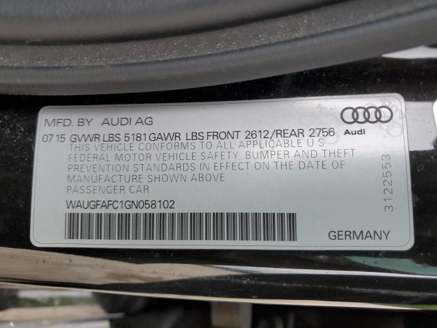 2016 AUDI A6 PREMIUM WAUGFAFC1GN058102