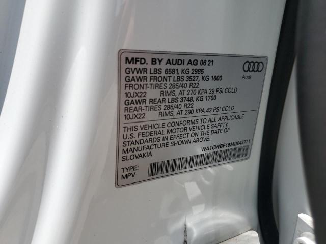 2021 AUDI SQ8 PRESTI WA1CWBF16MD042771