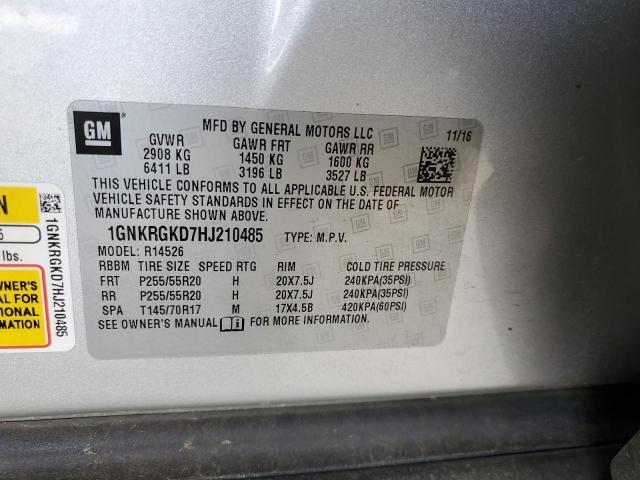 2017 CHEVROLET TRAVERSE L - 1GNKRGKD7HJ210485