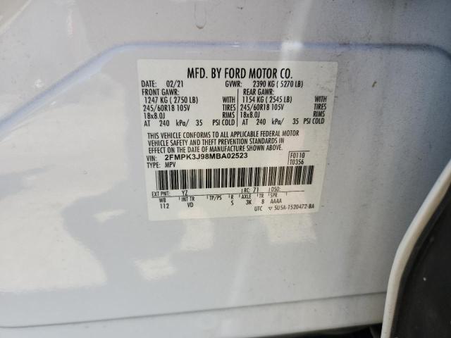 2021 FORD EDGE SEL 2FMPK3J98MBA02523