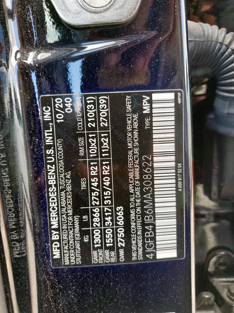 2021 MERCEDES-BENZ GLE 350 4JGFB4JB6MA308622
