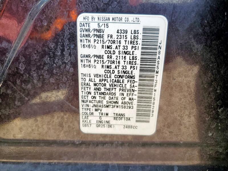 2015 NISSAN ROGUE SELE - JN8AS5MT3FW158293