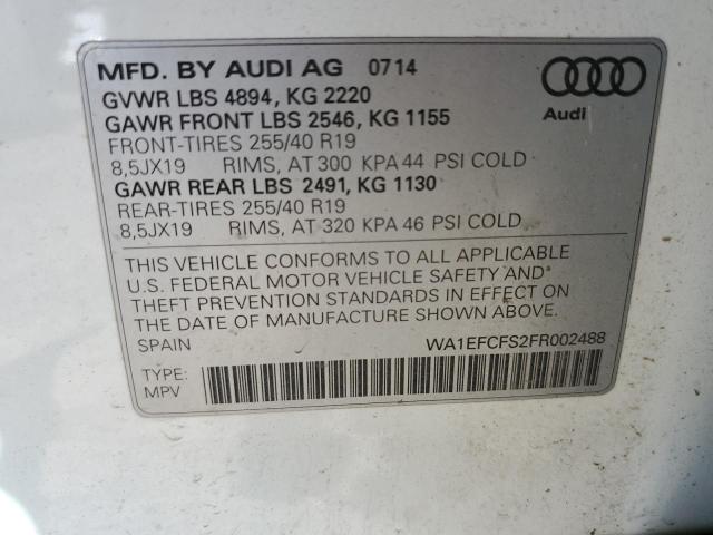 2015 AUDI Q3 PREMIUM - WA1EFCFS2FR002488