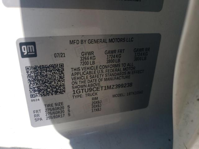 2021 GMC SIERRA K15 - 1GTU9CET1MZ399238