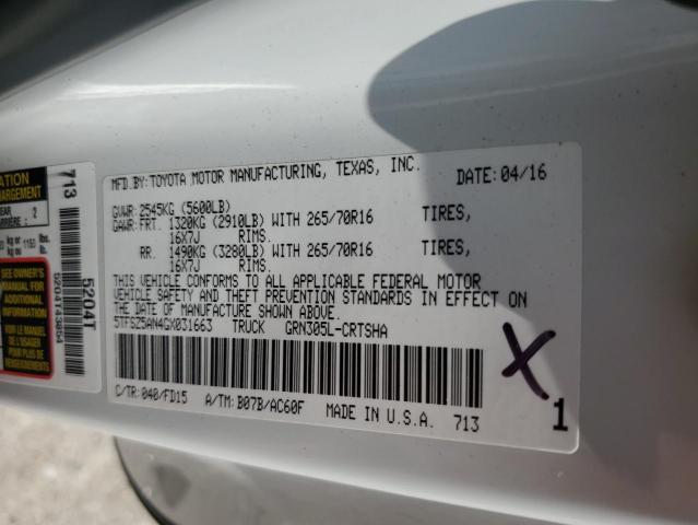 2016 TOYOTA TACOMA ACC - 5TFSZ5AN4GX031663
