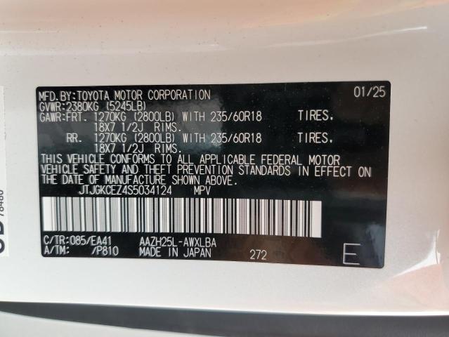 2025 LEXUS NX 350H BA JTJGKCEZ4S5034124