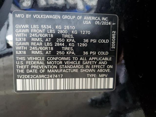 2024 VOLKSWAGEN ATLAS CROS 1V2DE2CA9RC247417