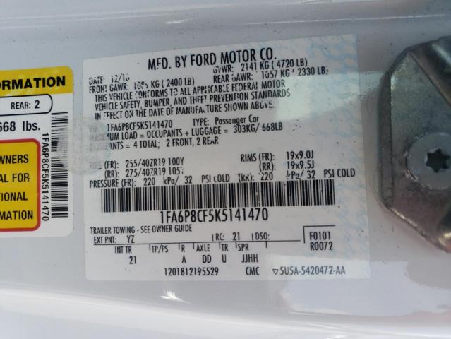 2019 FORD MUSTANG GT 1FA6P8CF5K5141470