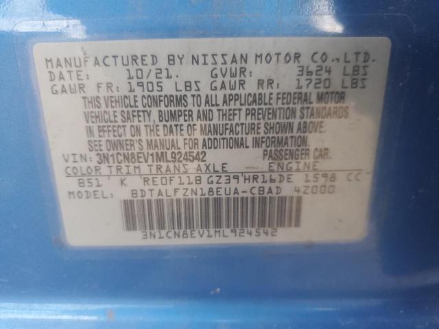 2021 NISSAN VERSA SV - 3N1CN8EV1ML924542