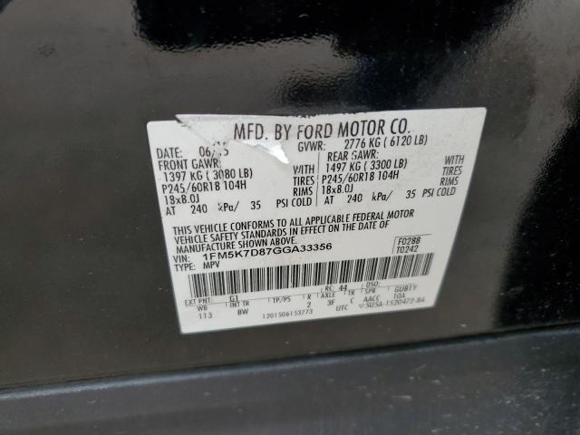 2016 FORD EXPLORER X - 1FM5K7D87GGA33356
