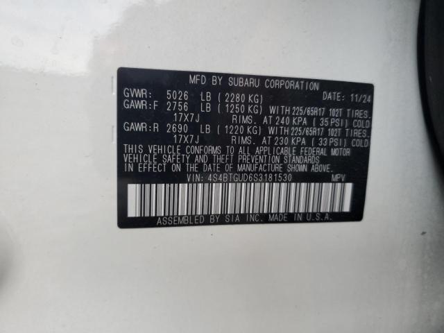2025 SUBARU OUTBACK WI 4S4BTGUD6S3181530
