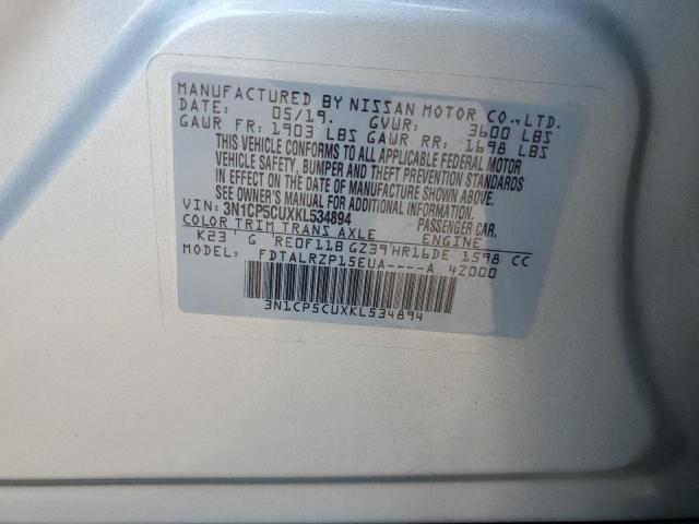 2019 NISSAN KICKS S 3N1CP5CUXKL534894