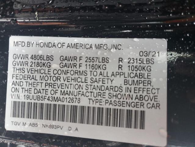 2021 ACURA TLX TECHNO - 19UUB5F43MA012678