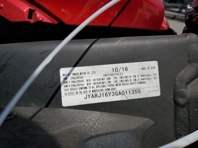 2016 YAMAHA YZFR6 C #3305289322