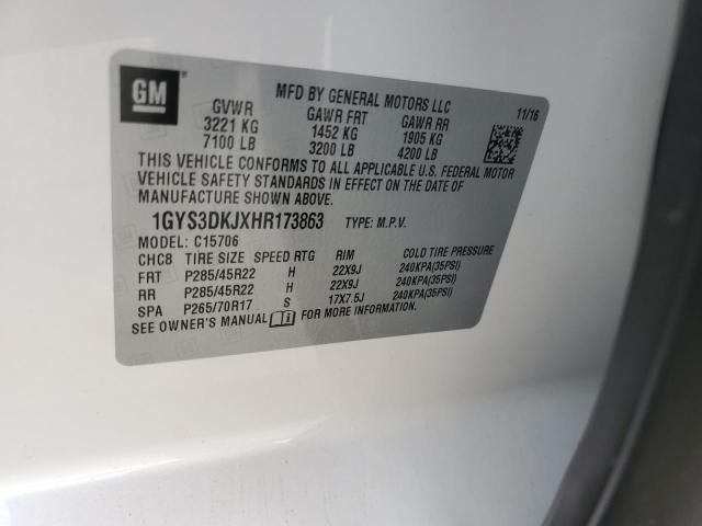 2017 CADILLAC ESCALADE P 1GYS3DKJXHR173863