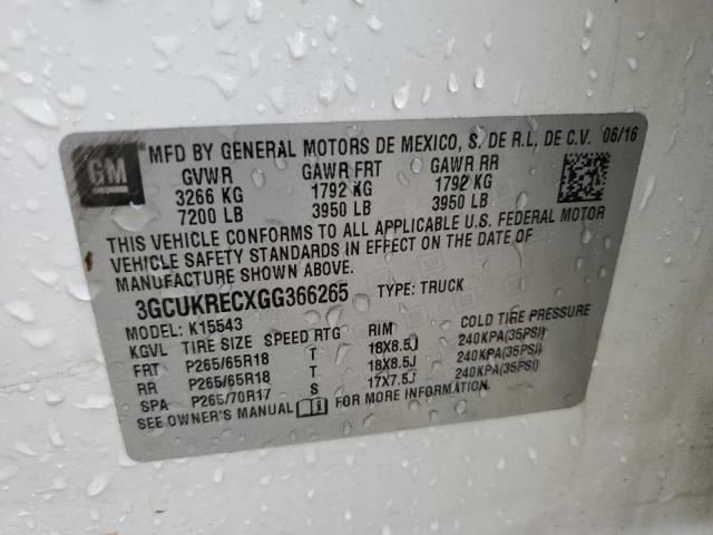 2016 CHEVROLET SILVERADO - 3GCUKRECXGG366265