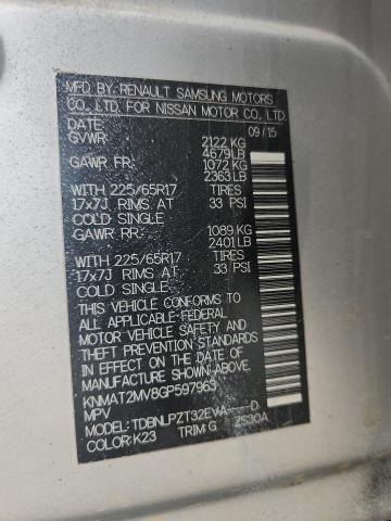 2016 NISSAN ROGUE S KNMAT2MV8GP597963