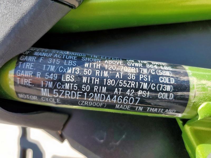 2021 KAWASAKI ZR900 F - ML5ZRDF12MDA46607