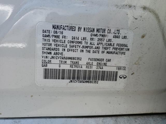2017 INFINITI Q50 BASE JN1CV7AR4HM680352