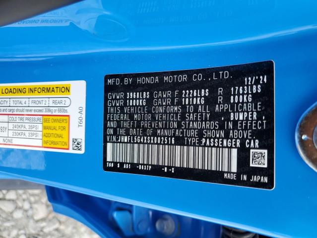 2025 HONDA CIVIC TYPE JHMFL5G4XSX002516