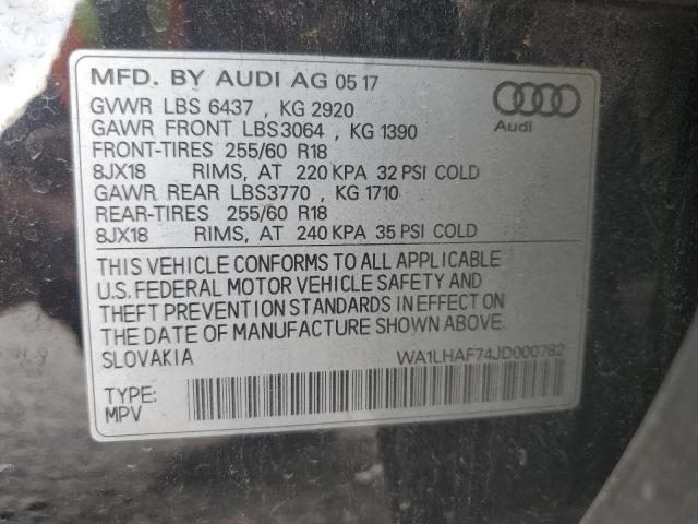 2018 AUDI Q7 PREMIUM WA1LHAF74JD000782