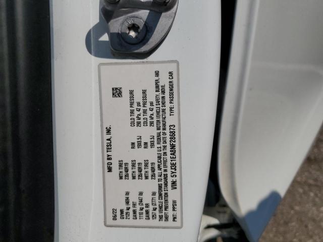 2022 TESLA MODEL 3 - 5YJ3E1EA8NF286873