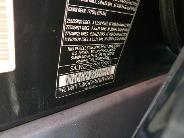 2017 LAND ROVER RANGE ROVE SALWZ2FE4HA126911