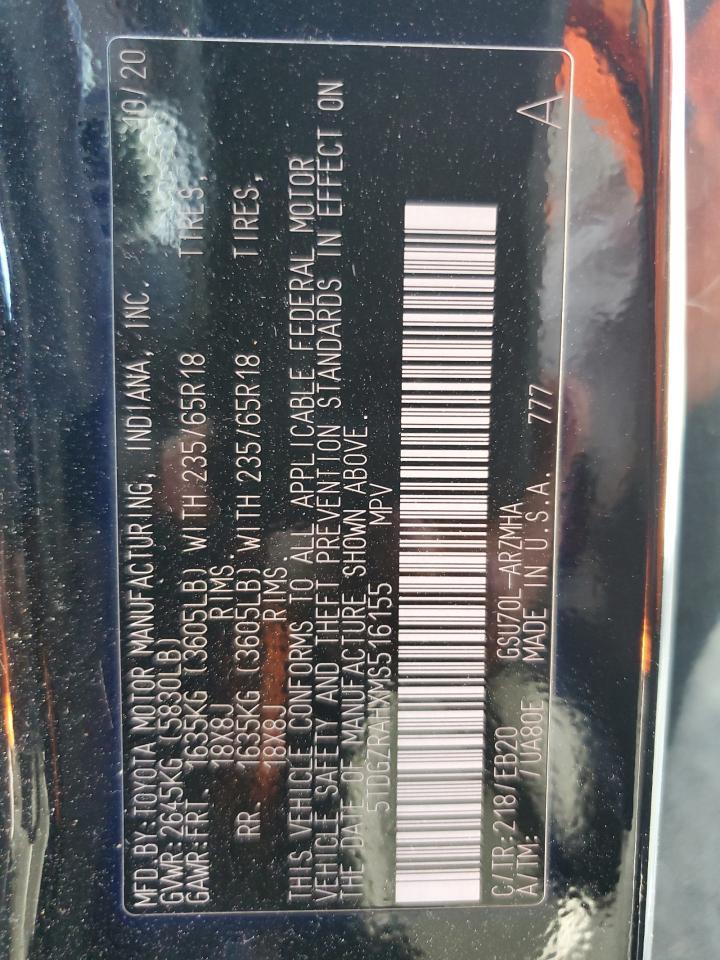 Lot #3317743093 2021 TOYOTA HIGHLANDER