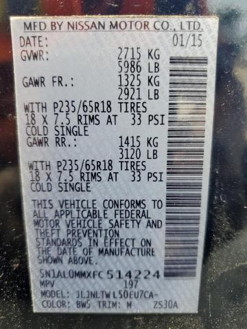 2015 INFINITI QX60 5N1AL0MMXFC514224