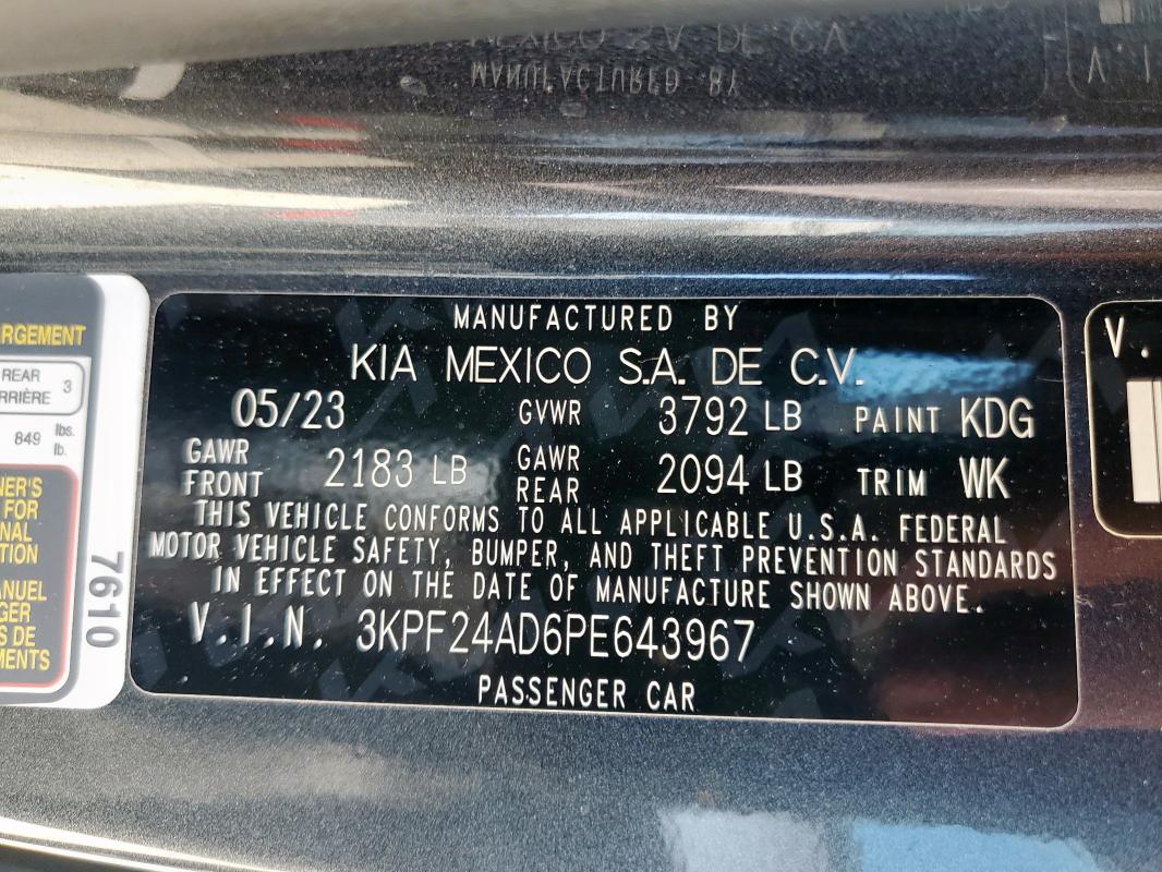 2023 KIA FORTE LX - 3KPF24AD6PE643967