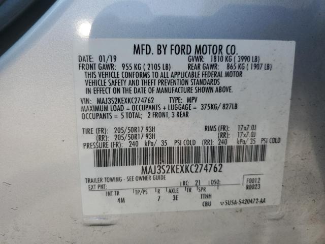 2019 FORD ECOSPORT T - MAJ3S2KEXKC274762
