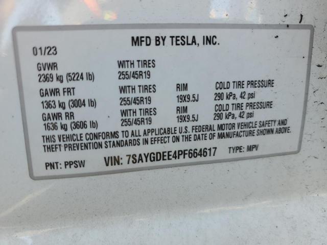 2023 TESLA MODEL Y 7SAYGDEE4PF664617