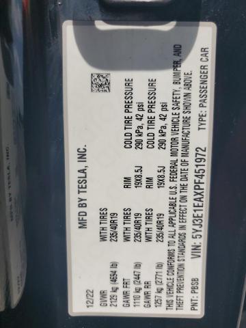 2023 TESLA MODEL 3 - 5YJ3E1EAXPF451972