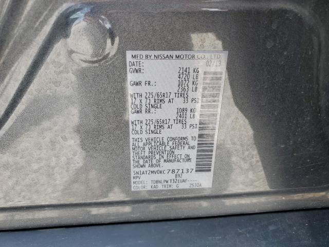 2019 NISSAN ROGUE S 5N1AT2MV0KC787137