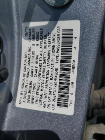 2016 HONDA CIVIC EXL - 2HGFC1F78GH649046