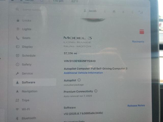 2022 TESLA MODEL 3 - 5YJ3E1EB2NF112449