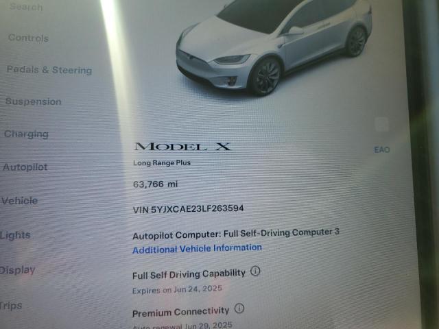 2020 TESLA MODEL X 5YJXCAE23LF263594